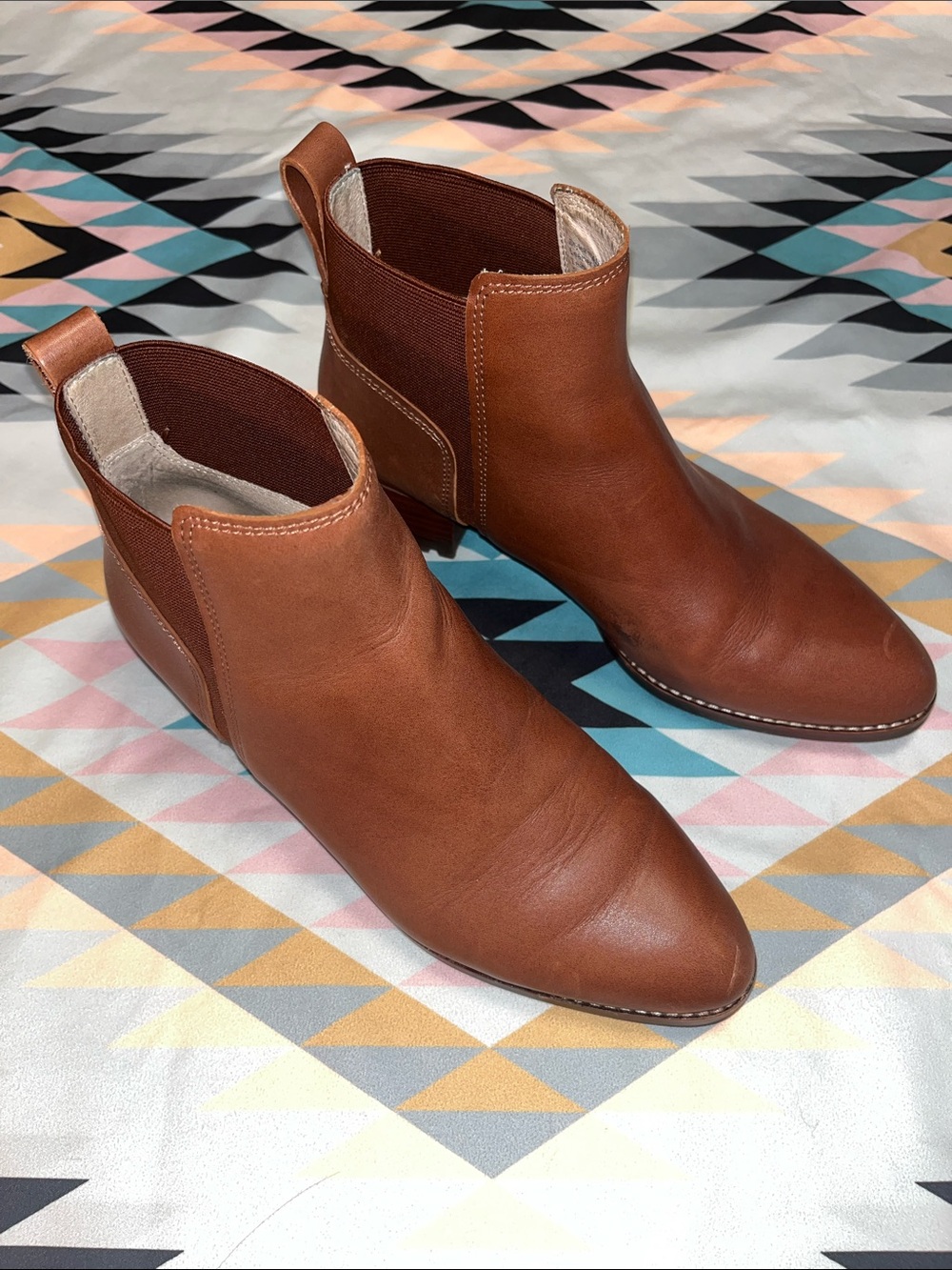 Madewell Tan Leather Ankle Boots
